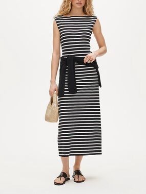 J. Crew Boatneck Midi Sheath Dress in Stripe NWT